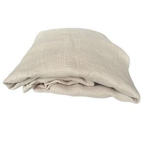 Quince Organic Linen Waffle Sand Duvet Cover Full Queen Shell Beige NWOT